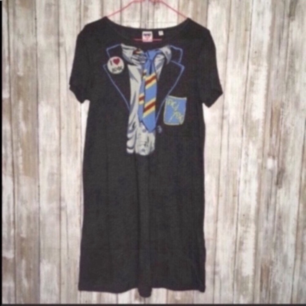 JunkFood AC/DC Tie Shirt Dress - Picture 2 of 6
